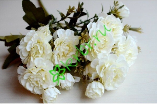 Искусственные цветы Букет английской розы белый