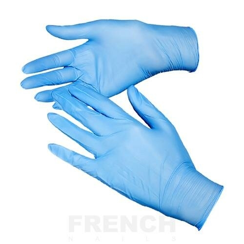 Перчатки виниловые голубые M 10