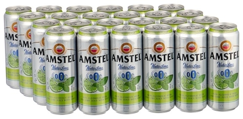 Пивной напиток безалкогольный осветлённый Амстел Natur Lime 0,45 л х 24 шт
