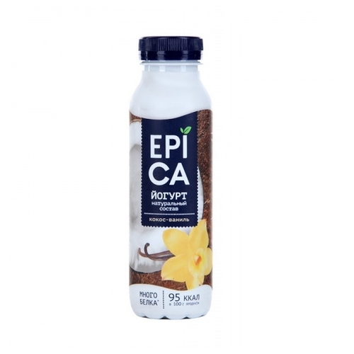 Питьевой йогурт EPICA кокос-ваниль 3.6%, Корона 