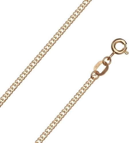 Золотая цепочка на шею Красцветмет NC-12-076-0-30 с плетением двойной ромб, размер 50 мм