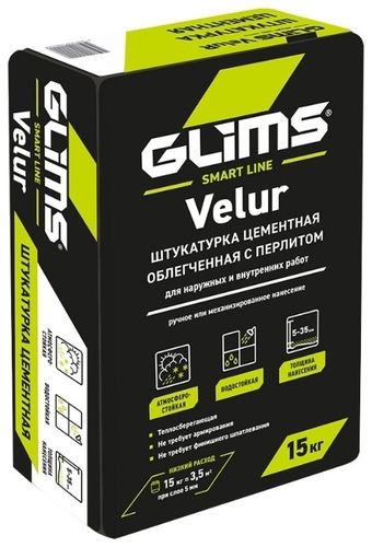 Штукатурка GLIMS Velur, 15 кг