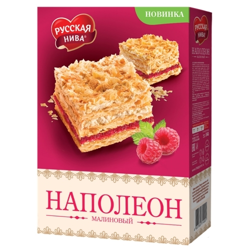 Торт Русская нива Наполеон малиновый Простор 