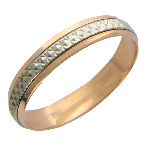 Золотое обручальное парное кольцо Эстет Царское золото 