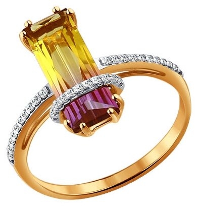 SOKOLOV Золотое кольцо с ситаллом аметрин 713932 7 Карат 