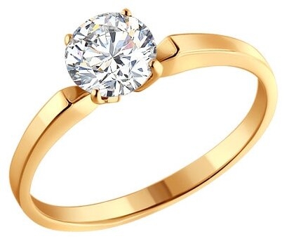 SOKOLOV Золотое помолвочное кольцо с камнем Swarovski 81010001 7 Карат 