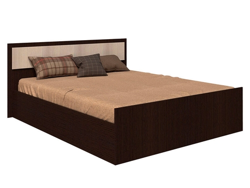 Двуспальная кровать BTS Кровать Фиеста Темное-cветлое дерево ,140х200 см Аксамит 