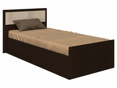 Односпальная кровать BTS Кровать Фиеста Темное-cветлое дерево ,90х200 Аксамит 