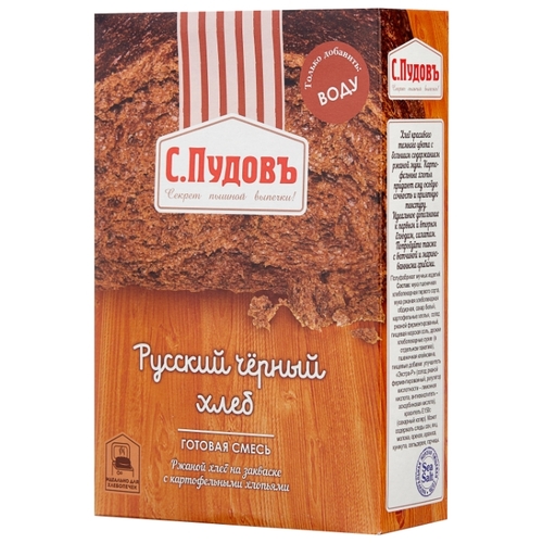 С.Пудовъ Смесь для выпечки хлеба Русский черный хлеб, 0.5 кг Алми 