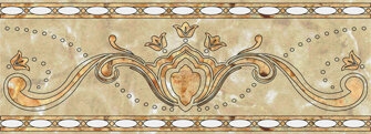 Плитка Фриз Камелия барокко кремовый 7,6х25 Альтагамма 