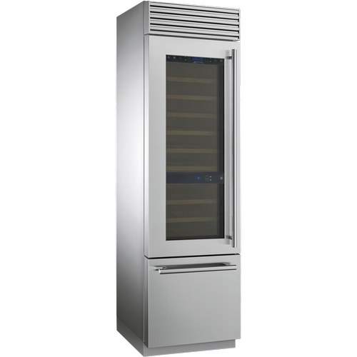Винный холодильник отдельностоящий, 60 см, Нержавеющая сталь Smeg WF366LDX Атлант 