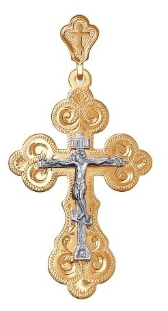 SOKOLOV Крест из комбинированного золота БелЮвелирТорг Минск