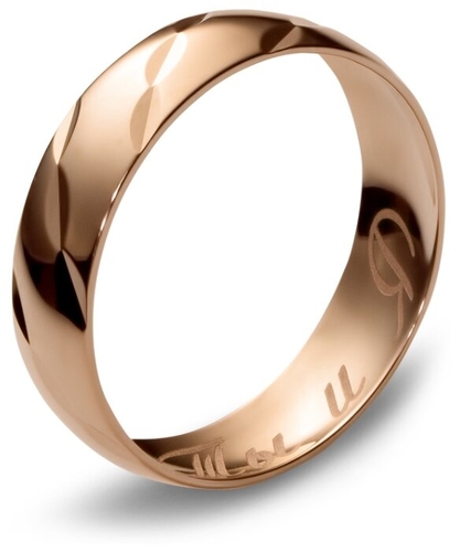 Эстет Обручальное кольцо из красного золота 01О710173
