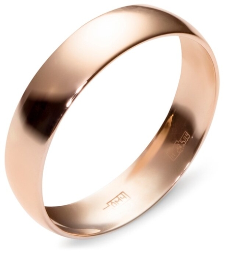 Эстет Обручальное кольцо из красного золота 01О010141 БелЮвелирТорг 