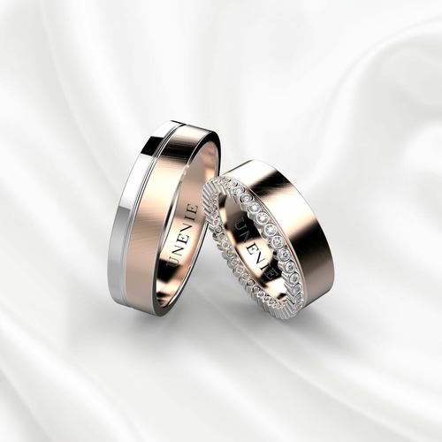 NV1 Обручальные кольца из бело-розового золота БелЮвелирТорг 