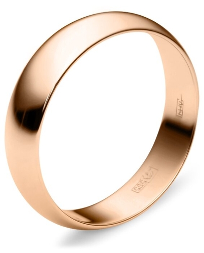 Эстет Обручальное кольцо из красного золота 01О010014