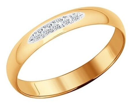 SOKOLOV Обручальное кольцо из золота с бриллиантами 1110166 БелЮвелирТорг 