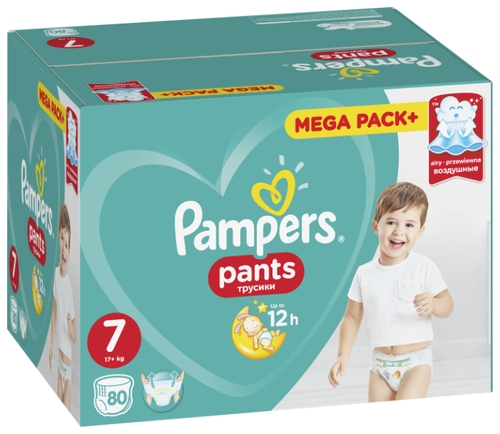 Pampers трусики Pants 7 (17+ кг) 80 шт. Детский мир 