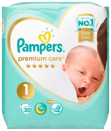 Pampers подгузники Premium Care 1 (2-5 кг) 20 шт. Детский мир 