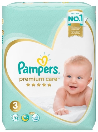 Pampers подгузники Premium Care 3 (6-10 кг) 74 шт. Детский мир 