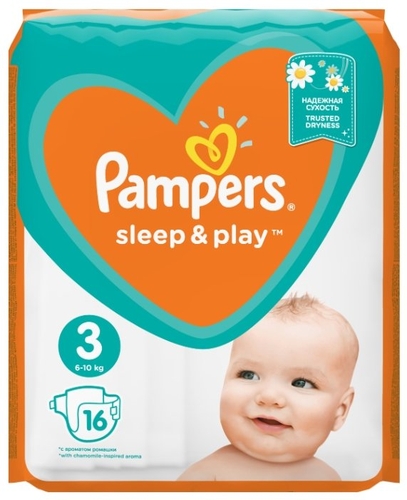 Pampers подгузники Sleep Play 3 (6-10 кг) 16 шт. Детский мир 