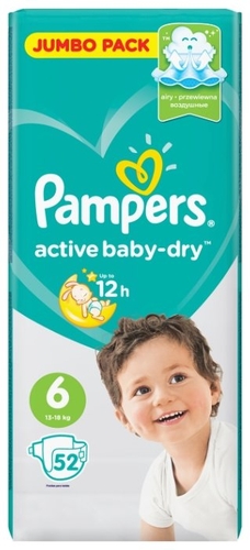 Pampers подгузники Active Baby-Dry 6 (13-18 кг) 52 шт.