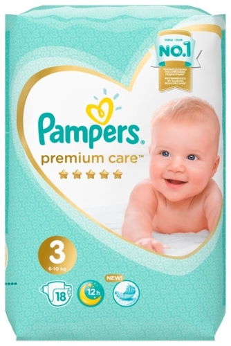Pampers подгузники Premium Care 3 (6-10 кг) 18 шт. Детский мир 