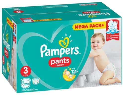 Pampers трусики Pants 3 (6-11 кг) 120 шт. Детский мир 