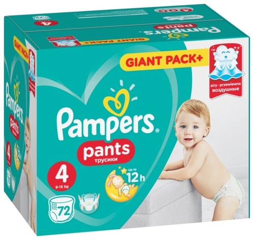 Pampers трусики Pants 4 (9-15 кг) 72 шт. Детский мир 