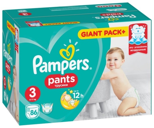 Pampers трусики Pants 3 (6-11 кг) 86 шт. Детский мир 