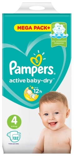 Pampers подгузники Active Baby-Dry 4 (9-14 кг) 132 шт. Детский мир 