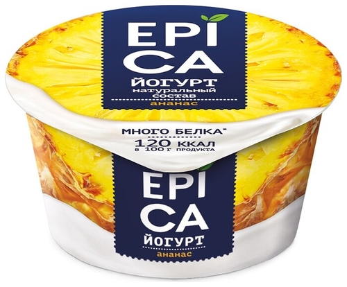 Йогурт EPICA натуральный с ананасом 4.8%, 130 г Дионис 