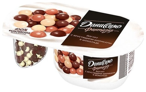 Йогурт Даниссимо Фантазия с хрустящими шариками в шоколаде 6.9%, 105 г Дионис 