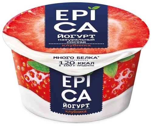 Йогурт EPICA натуральный с клубникой Дионис 