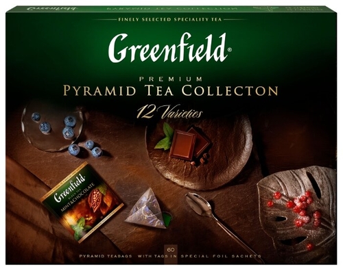 Чай Greenfield Pyramid Tea Collection 12 varieties ассорти в пирамидках подарочный набор Дионис 