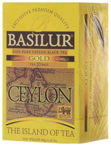 Чай черный Basilur The island of tea Ceylon Gold в пакетиках Дионис 