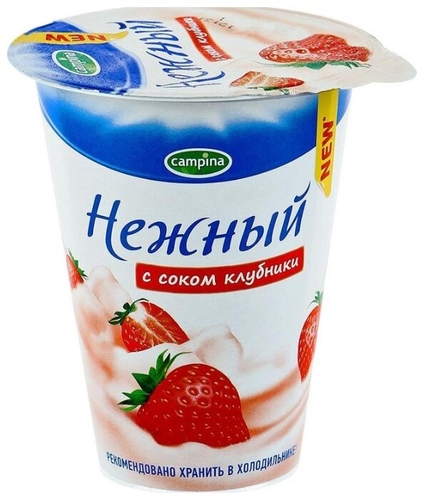 Йогуртный продукт Campina нежный с соком клубники 1.2%, 320 г Дионис 