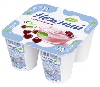 Йогурт нежный с соком вишни
