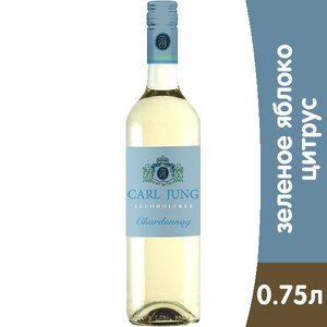 Безалкогольное вино Carl Jung Шардоне белое 0.75 литра, стекло Доброном 