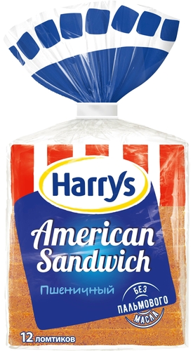 Harrys Хлеб Сандвичный пшеничный, 470 г х 10 шт. Домашний 