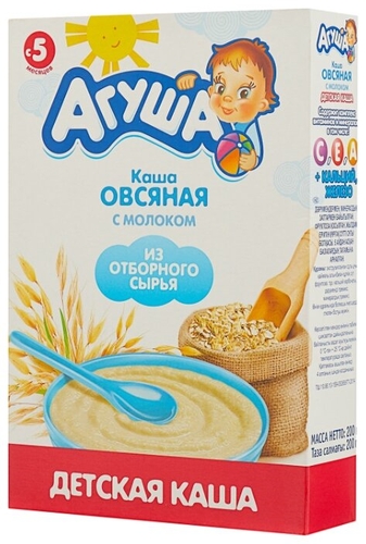 Каша Агуша молочная овсяная (с 5 месяцев) 200 г Е-доставка 