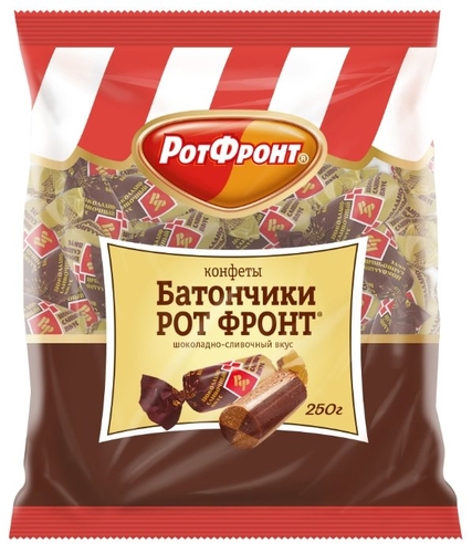 Конфеты Рот Фронт Батончики шоколадно-сливочный вкус, пакет