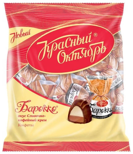 Конфеты Красный Октябрь Барокко вкус сливочно-кофейный крем, пакет Е-доставка 