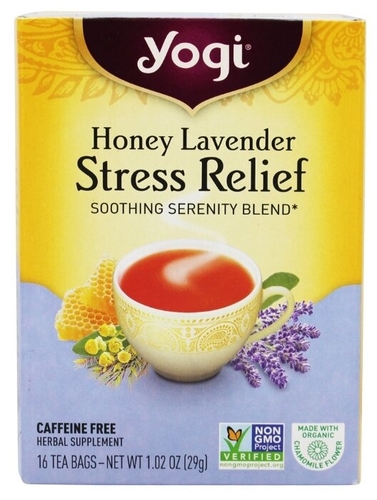 Чай травяной Yogi Tea Honey lavender stress relief в пакетиках Е-доставка 