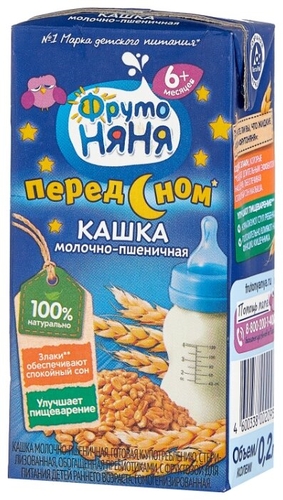 Каша ФрутоНяня молочная пшеничная (с 6 месяцев) 200 мл Е-доставка 