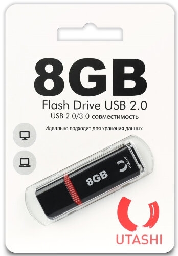 USB-флешка Utashi Flash Drive 8GB Haya Black (UT8GBHYB)