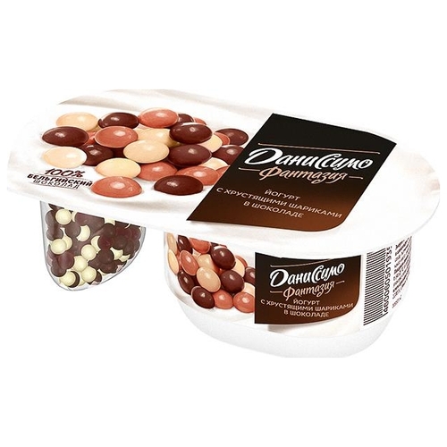 Йогурт Даниссимо Фантазия с хрустящими шариками в шоколаде 6.9%, 105 г