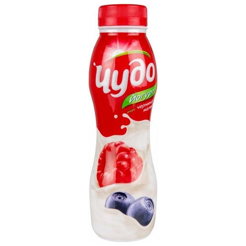 Питьевой йогурт Чудо черника-малина 2.4%, Евроопт Островец