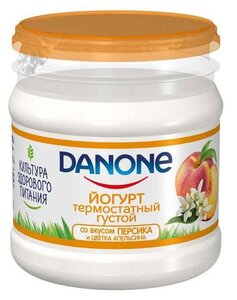 Йогурт термостатный Danone персик-апельсин 3,3% Евроопт Столбцы