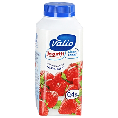 Питьевой йогурт Valio клубника 0.4%, Евроопт Орша